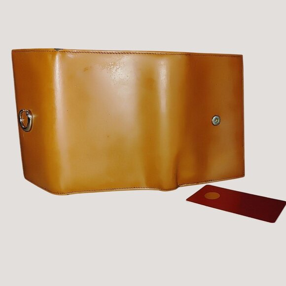 Cartier Panthere Brown Leather Wallet Vintage Silver Interior Peeling Tri Fold - Picture 8 of 14